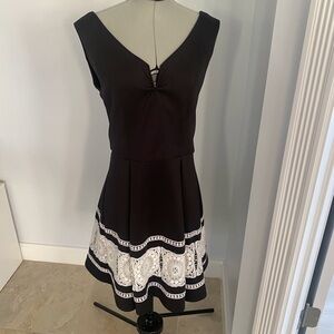 black alya sleeveless dress with lace insert SIZE S